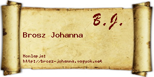 Brosz Johanna névjegykártya